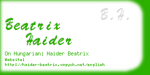 beatrix haider business card